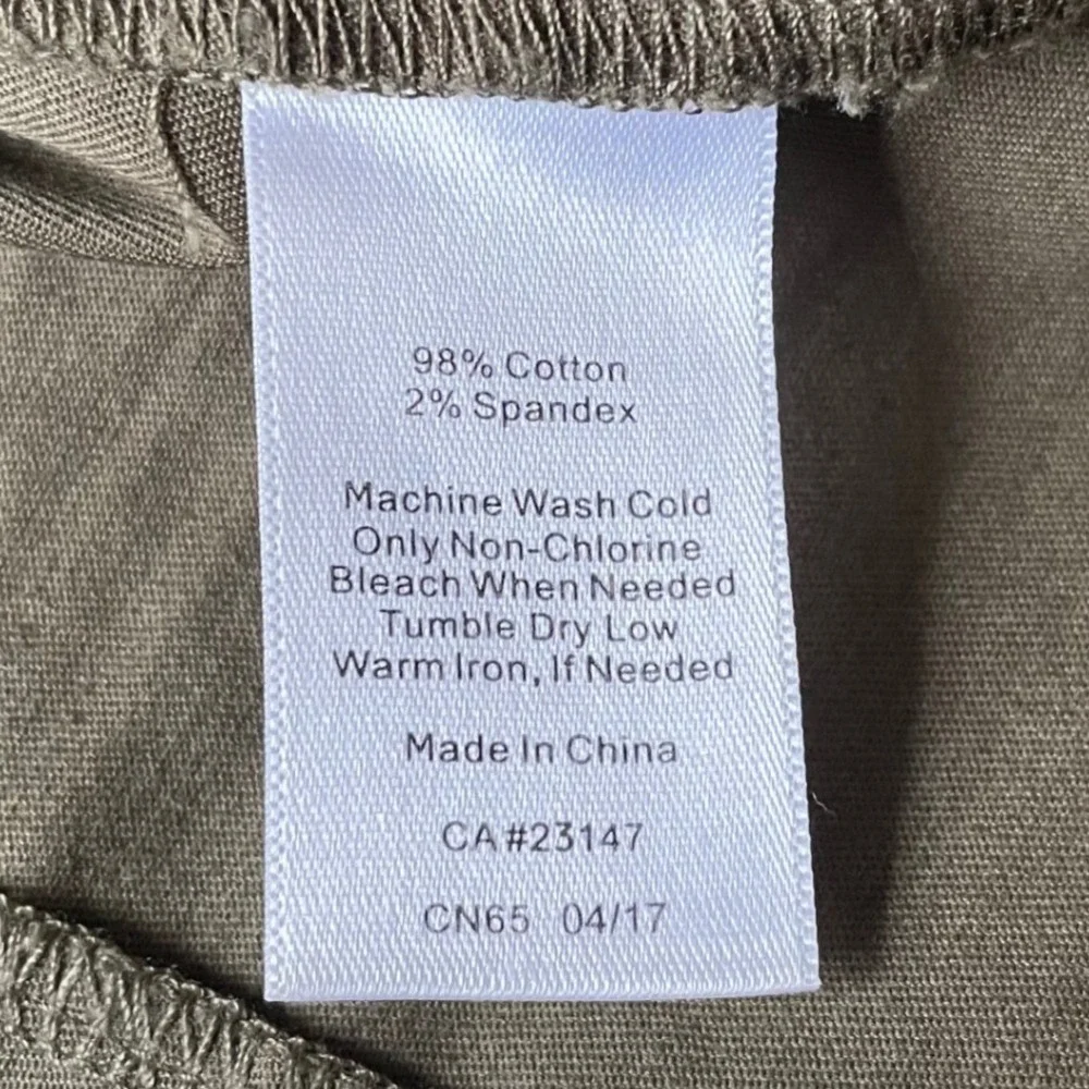 Talbots Petites Button Front Khaki Skirt Olive Green Anchor Buttons Sz 2P Cotton